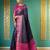 Blue patola silk blend saree with zari woven work and fancy tassel pallu