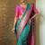 Rama patola silk blend saree with zari woven work and fancy tassel pallu
