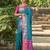 Turquoise patola silk blend saree with zari woven work and fancy tassel pallu