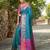 Turquoise patola silk blend saree with zari woven work and fancy tassel pallu