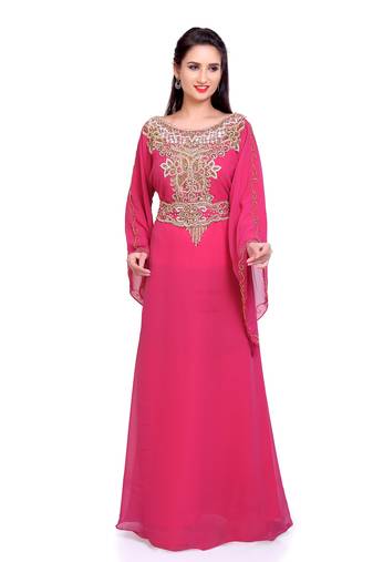 Stylish Designer Pink Stitched Kaftan with Golden Handwork Embroidery  – Perfect for Weddings & Parties