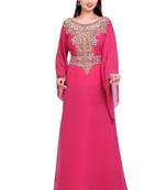 Stylish Designer Pink Stitched Kaftan with Golden Handwork Embroidery  – Perfect for Weddings & Parties