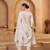 Women's Precious Off White Mirror Work Cotton Straight Suit With Dupatta