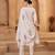 Women's Precious Off White Mirror Work Cotton Straight Suit With Dupatta