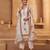 Women's Lavishing Off White Floral Embroidered Cotton Pant Suit With Dupatta