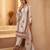 Women's Lavishing Off White Floral Embroidered Cotton Pant Suit With Dupatta
