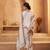 Women's Lavishing Off White Floral Embroidered Cotton Pant Suit With Dupatta