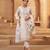 Women's Pretty Off White Cotton Multi-Thread Work Casual Wear Pant Suit