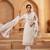 Women's Pretty Off White Cotton Multi-Thread Work Casual Wear Pant Suit