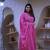 Pink elegant embroidered kurta set with floral dupatta