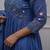 Blue elegant embroidered kurta set with floral dupatta