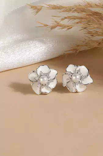 925 sterling silver earings rhodium plated with aaa quality american diamonds