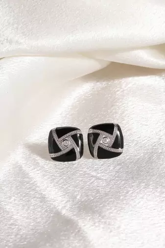 925 sterling silver earings rhodium plated with aaa quality american diamonds
