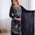 Navy Blue Color Faux Georgette Embroidered Kurti Sharara