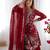 Red Color Faux Georgette Embroidered Kurti Sharara Pair