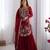 Red Color Faux Georgette Embroidered Kurti Sharara Pair