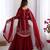 Red Color Faux Georgette Embroidered Kurti Sharara Pair