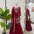 Red Color Faux Georgette Embroidered Kurti Sharara Pair