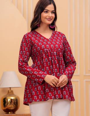 Cotton stunning fancy tunic top 2