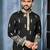 Black multi thread embroidery deer pattern daaman work kurta pajama set