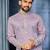 Lavender multi thread embroidery deer pattern daaman work kurta pajama set