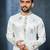 Off white multi thread embroidery deer pattern daaman work kurta pajama set