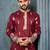 Maroon multi thread embroidery deer pattern daaman work kurta pajama set