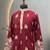 Maroon multi thread embroidery deer pattern daaman work kurta pajama set