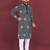 Unique cross pattern white thread embroidery with silver sequence work kurta pajama set