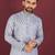 Unique cross pattern white thread embroidery with silver sequence work kurta pajama set