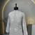 Unique cross pattern white thread embroidery with silver sequence work kurta pajama set