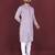 Unique cross pattern white thread embroidery with silver sequence work kurta pajama set
