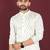 Unique cross pattern white thread embroidery with silver sequence work kurta pajama set