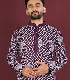 Unique cross pattern white thread embroidery with silver sequence work kurta pajama set