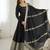 Black Color Embroidered Chinon Silk Long Kurti (Gown) Set