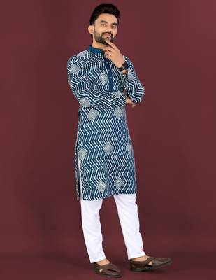 Unique cross pattern white thread embroidery with silver sequence work kurta pajama set 1