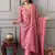 Rose Pink Printed Cotton Kurta and Pant Set