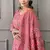 Rose Pink Printed Cotton Kurta and Pant Set