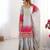 Light Grey Color Embroidered And Sequence Work Chinon Silk  Kurti Sharara Set