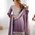 Lavender Color Embroidered And Sequence Work Chinon Silk  Kurti Sharara Set