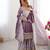Lavender Color Embroidered And Sequence Work Chinon Silk  Kurti Sharara Set