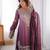 Light Plum Color Embroidered And Sequence Work Chinon Silk  Kurti Sharara Set