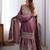 Light Plum Color Embroidered And Sequence Work Chinon Silk  Kurti Sharara Set