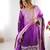 Purple Color Embroidered And Sequence Work Chinon Silk  Kurti Sharara Set