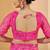 Pink digital floral print chiffon banarsi border saree with unstitch blouse