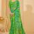 Green digital floral print chiffon banarsi border saree with unstitch blouse