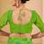 Green digital floral print chiffon banarsi border saree with unstitch blouse