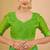 Green digital floral print chiffon banarsi border saree with unstitch blouse
