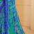Blue green digital floral print chiffon banarsi border saree with unstitch blouse