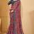 Muilticolor digital floral print chiffon banarsi border saree with unstitch blouse